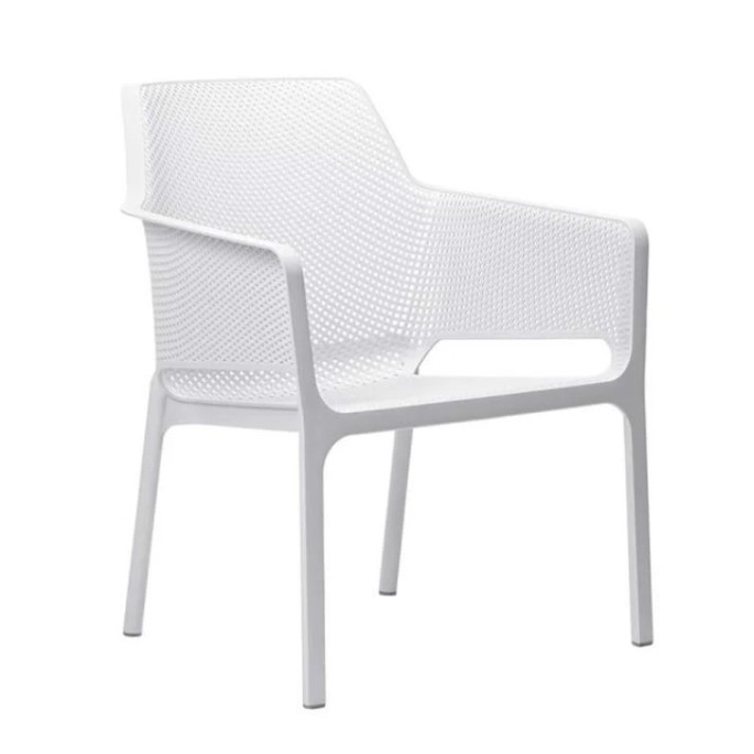 Poltrona Nardi Net Relax Bianco | Sedia da Giardino Impilabile