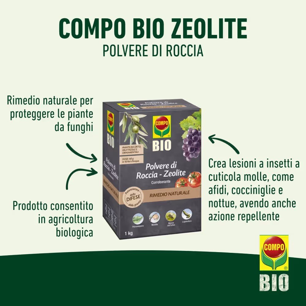 Compo bio zeolite, polvere di roccia
